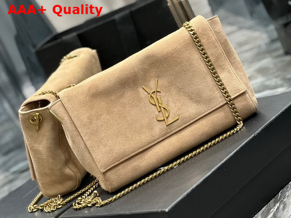 Saint Laurent Kate Medium Reversible Chain Bag in Dark Beige Suede and Smooth Leather Replica