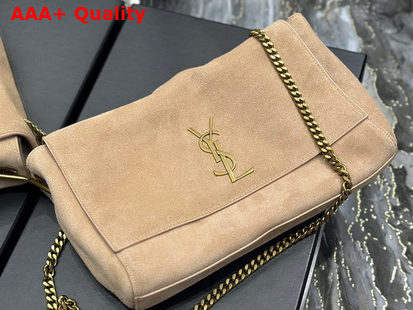 Saint Laurent Kate Medium Reversible Chain Bag in Dark Beige Suede and Smooth Leather Replica