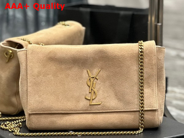 Saint Laurent Kate Medium Reversible Chain Bag in Dark Beige Suede and Smooth Leather Replica