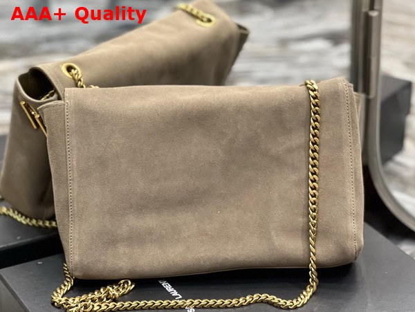 Saint Laurent Kate Medium Reversible Chain Bag in Khaki Suede and Smooth Leather Replica