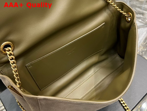 Saint Laurent Kate Medium Reversible Chain Bag in Khaki Suede and Smooth Leather Replica
