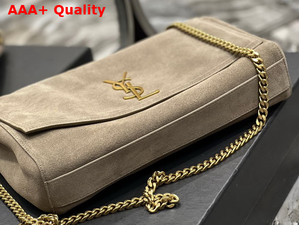Saint Laurent Kate Medium Reversible Chain Bag in Khaki Suede and Smooth Leather Replica