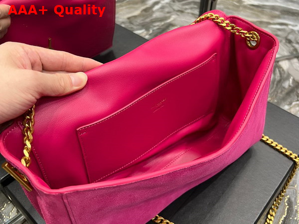Saint Laurent Kate Medium Reversible Chain Bag in Lipstick Fuchsia Suede and Smooth Leather Replica