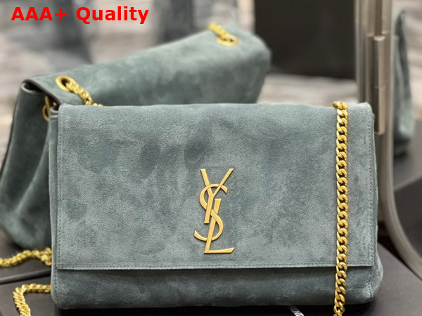 Saint Laurent Kate Medium Reversible Chain Bag in Strom Suede and Smooth Leather Replica