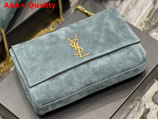 Saint Laurent Kate Medium Reversible Chain Bag in Strom Suede and Smooth Leather Replica