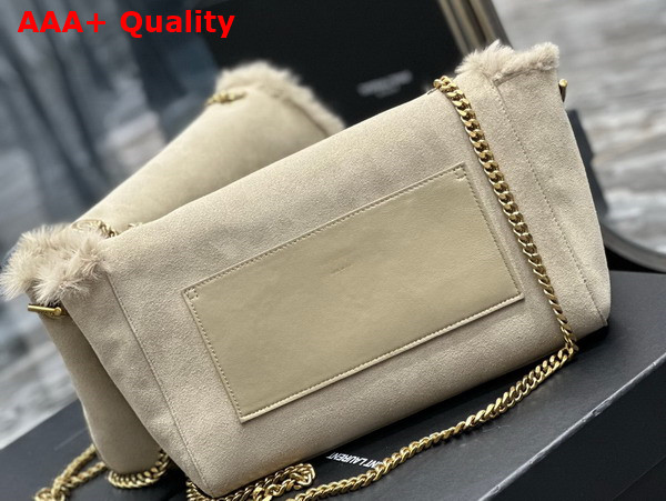 Saint Laurent Kate Medium Supple Reversible Chain Bag in Suede and Shearling Clay Replica