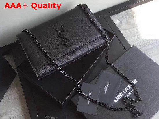 Saint Laurent Kate Medium in Black Grain de Poudre Embossed Leather Replica