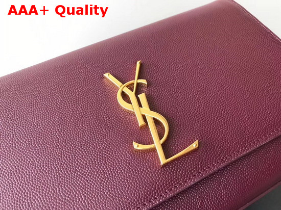 Saint Laurent Kate Medium in Dark Red Grain de Poudre Embossed Leather Replica