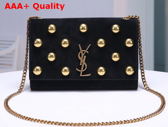 Saint Laurent Kate Medium in Suede and Studs Black Replica