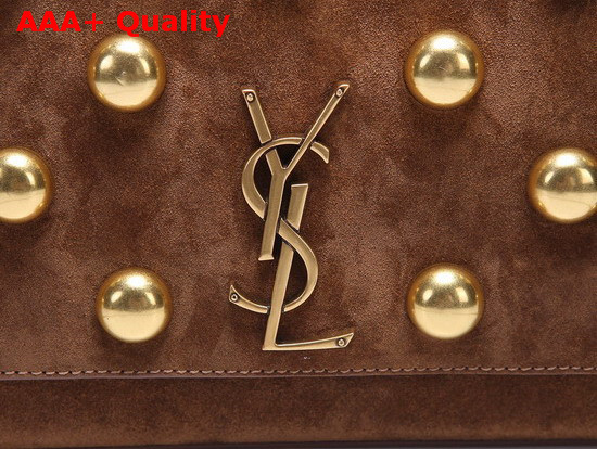 Saint Laurent Kate Medium in Suede and Studs Brown Replica