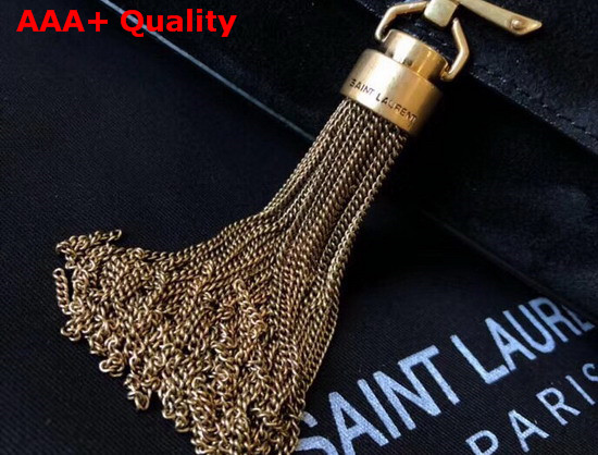 Saint Laurent Kate Medium with Tassel in Black Suede and Studs Replica