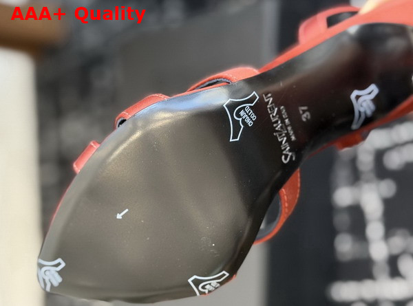 Saint Laurent Kate Sandals in Dark Ruggine Satin Crepe Replica