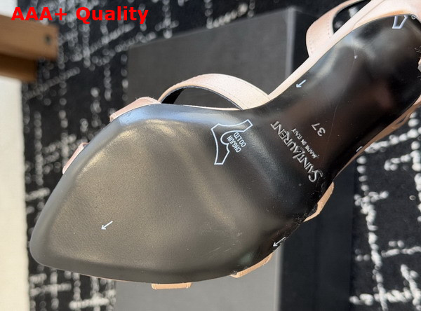 Saint Laurent Kate Sandals in Pink Satin Crepe Replica