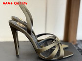 Saint Laurent Kate Sandals in Teak Satin Crepe Replica