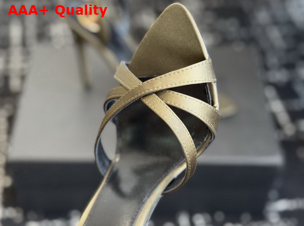 Saint Laurent Kate Sandals in Teak Satin Crepe Replica