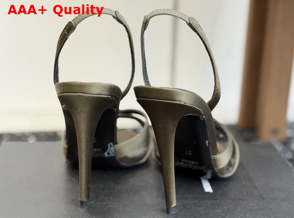 Saint Laurent Kate Sandals in Teak Satin Crepe Replica