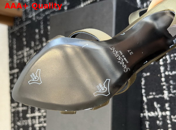 Saint Laurent Kate Sandals in Teak Satin Crepe Replica