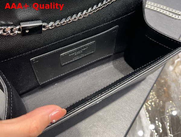 Saint Laurent Kate Small Chain Bag in Black Grain Leather with Silver Hardware Replica