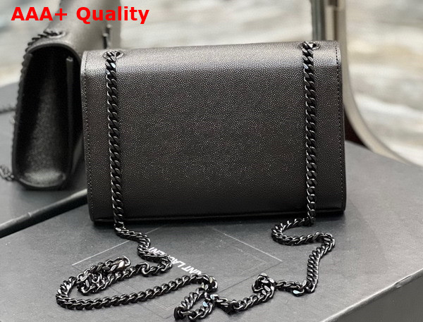 Saint Laurent Kate Small Chain Bag in Grain de Poudre Embossed Leather Black Replica