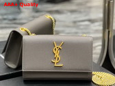 Saint Laurent Kate Small Chain Bag in Grain de Poudre Embossed Leather Storm Replica