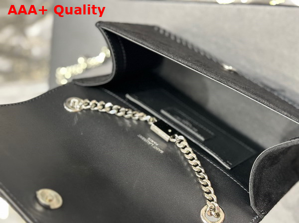 Saint Laurent Kate Small Chain Bag in Velvet and Rhinestones Noir Replica