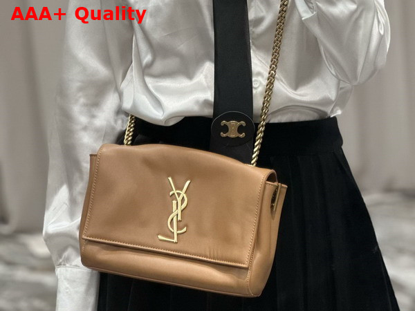 Saint Laurent Kate Small Reversible Chain Bag in Cannelle Suede and Smooth Leather Replica