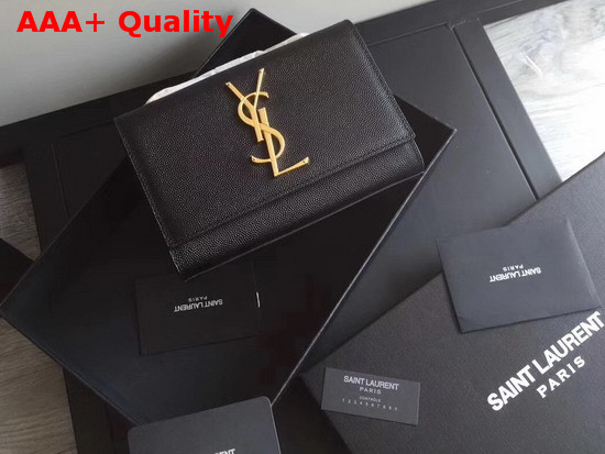 Saint Laurent Kate Small in Grain de Poudre Embossed Leather Black Replica