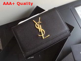 Saint Laurent Kate Small in Grain de Poudre Embossed Leather Black Replica
