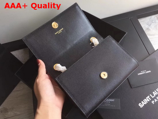 Saint Laurent Kate Small in Grain de Poudre Embossed Leather Black Replica