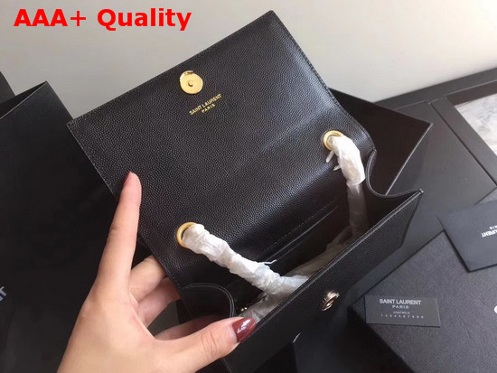 Saint Laurent Kate Small in Grain de Poudre Embossed Leather Black Replica