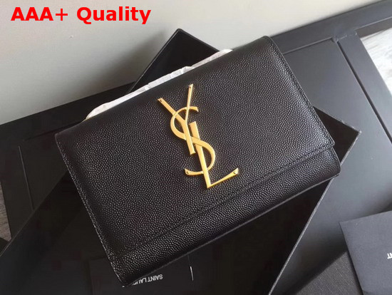 Saint Laurent Kate Small in Grain de Poudre Embossed Leather Black Replica