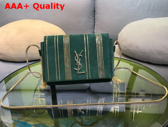 Saint Laurent Kate Small in Suede with Chains Green Replica