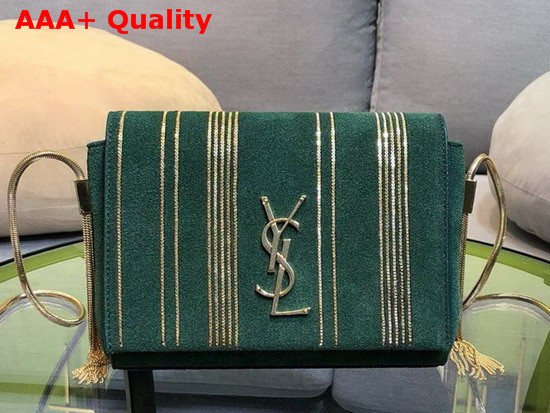 Saint Laurent Kate Small in Suede with Chains Green Replica