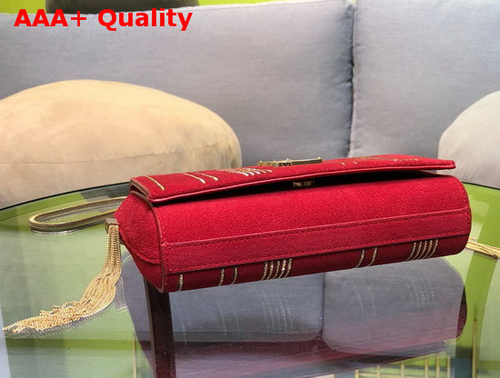 Saint Laurent Kate Small in Suede with Chains Red Replica