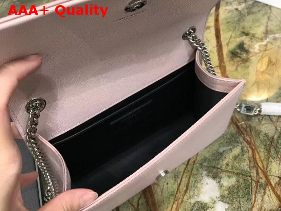Saint Laurent Kate Tassel Chain Wallet in Pink Textured Leather Replica