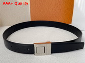Saint Laurent La 76 Buckle Belt in Black Smooth Leather Replica