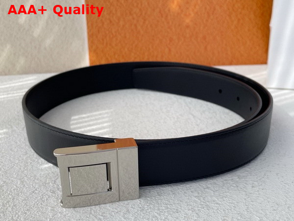 Saint Laurent La 76 Buckle Belt in Black Smooth Leather Replica