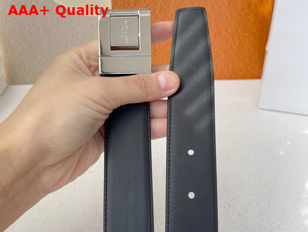 Saint Laurent La 76 Buckle Belt in Black Smooth Leather Replica