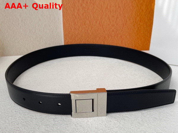 Saint Laurent La 76 Buckle Belt in Black Smooth Leather Replica