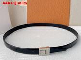 Saint Laurent La 76 Buckle Thin Belt in Black Brushed Leather Replica