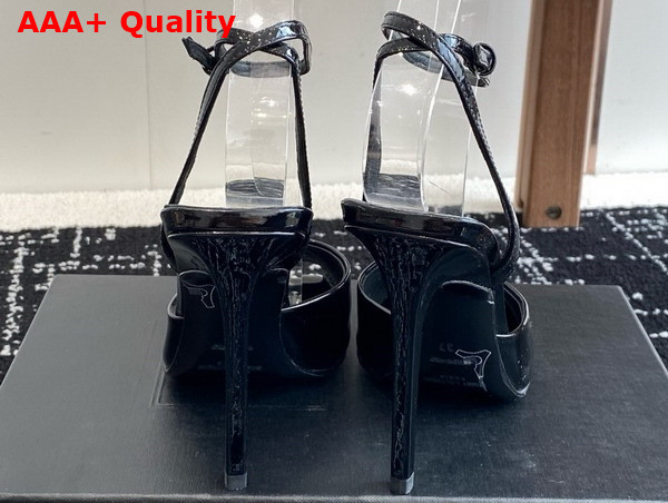 Saint Laurent La Scandale Sandals in Black Patent Leather Replica
