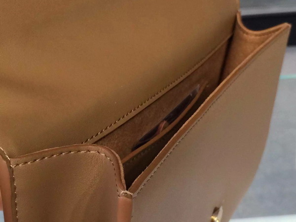 Saint Laurent Large Monogram Saint Laurent Clutch Tan Gold YSL Buckle for Sale