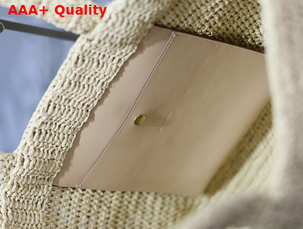 Saint Laurent Large Rive Gauche Tote in Naturel Raffia Replica