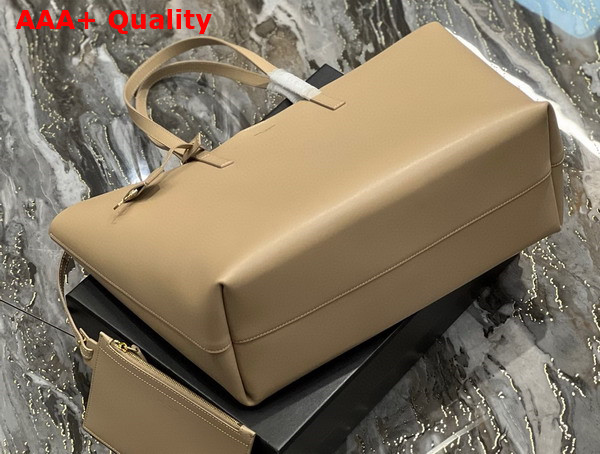 Saint Laurent Large Shopping Tote in Dark Beige Saint Laurent Leather Replica