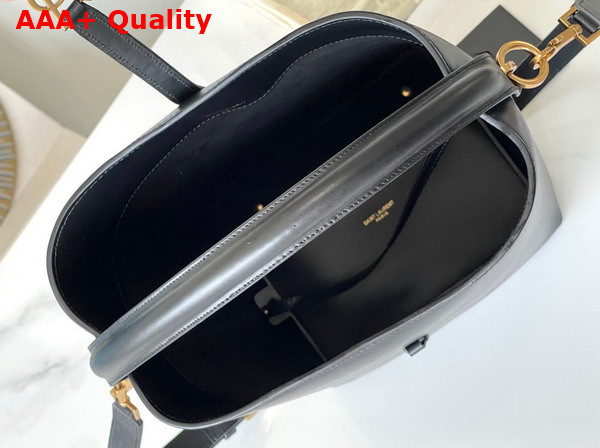 Saint Laurent Le 37 Bucket Bag in Black Shiny Leather Replica