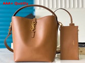 Saint Laurent Le 37 Bucket Bag in Dark Cork Shiny Leather Replica