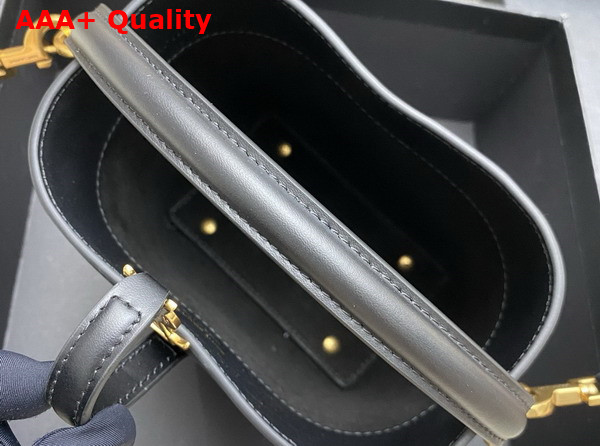 Saint Laurent Le 37 Mini Bucket Bag in Black Shiny Leather Replica