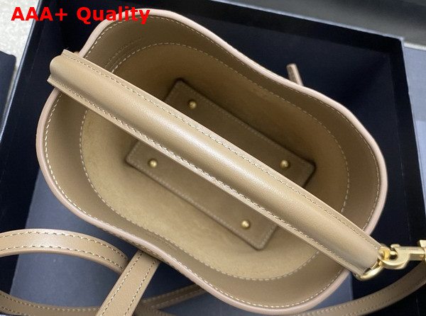 Saint Laurent Le 37 Mini Bucket Bag in Dark Beige Shiny Leather Replica