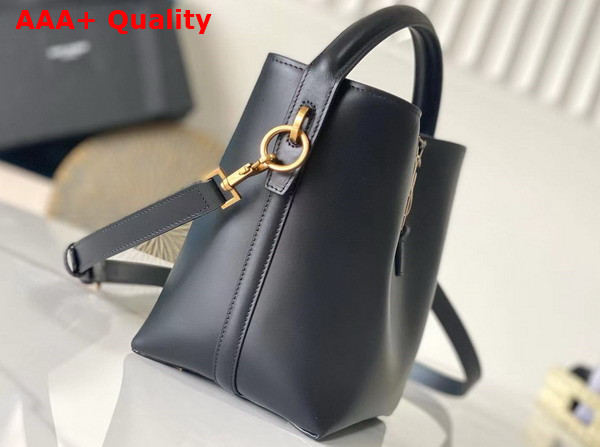 Saint Laurent Le 37 Small Bucket Bag in Shiny Leather Black Replica