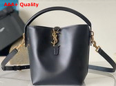 Saint Laurent Le 37 Small Bucket Bag in Shiny Leather Black Replica